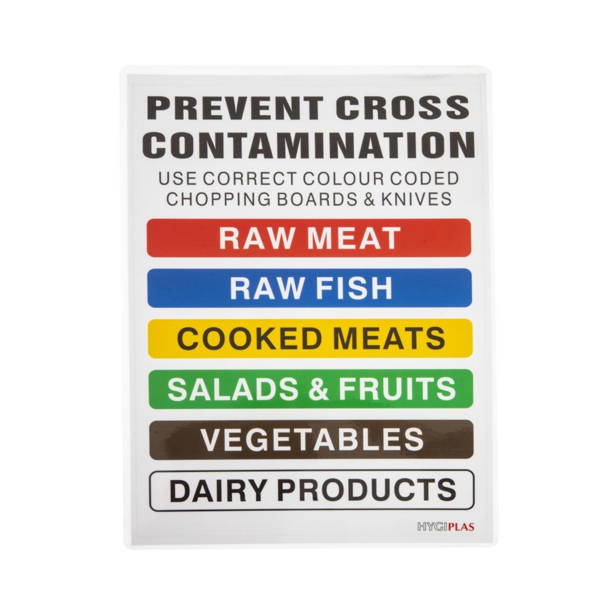 Picture of Hygiplas Low Density Chopping Board Set with Rack 450x300x10mm (Pack of 6)