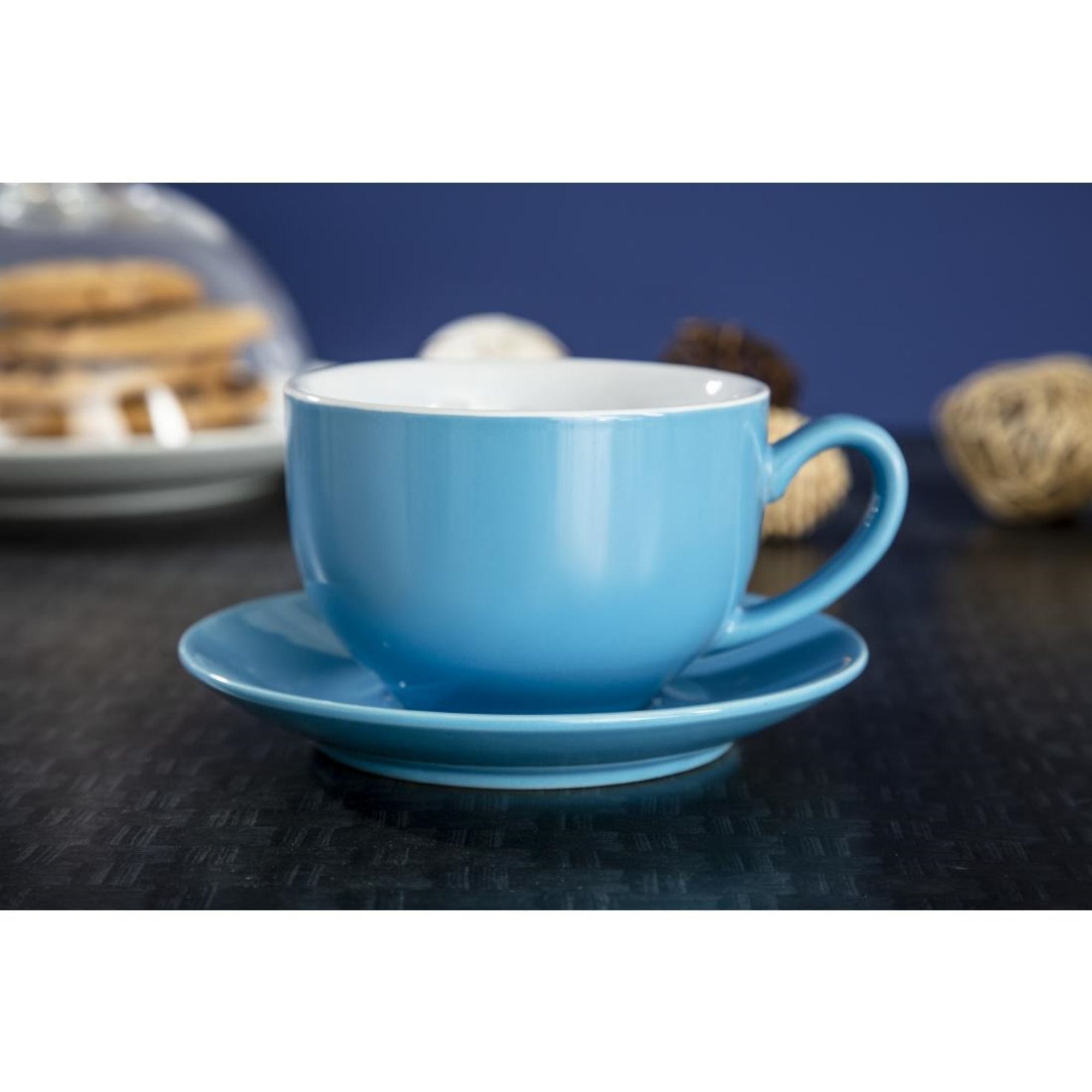 Picture of Olympia Cafe Cappuccino Cup Blue - 340ml 11.5fl oz (Box 12)
