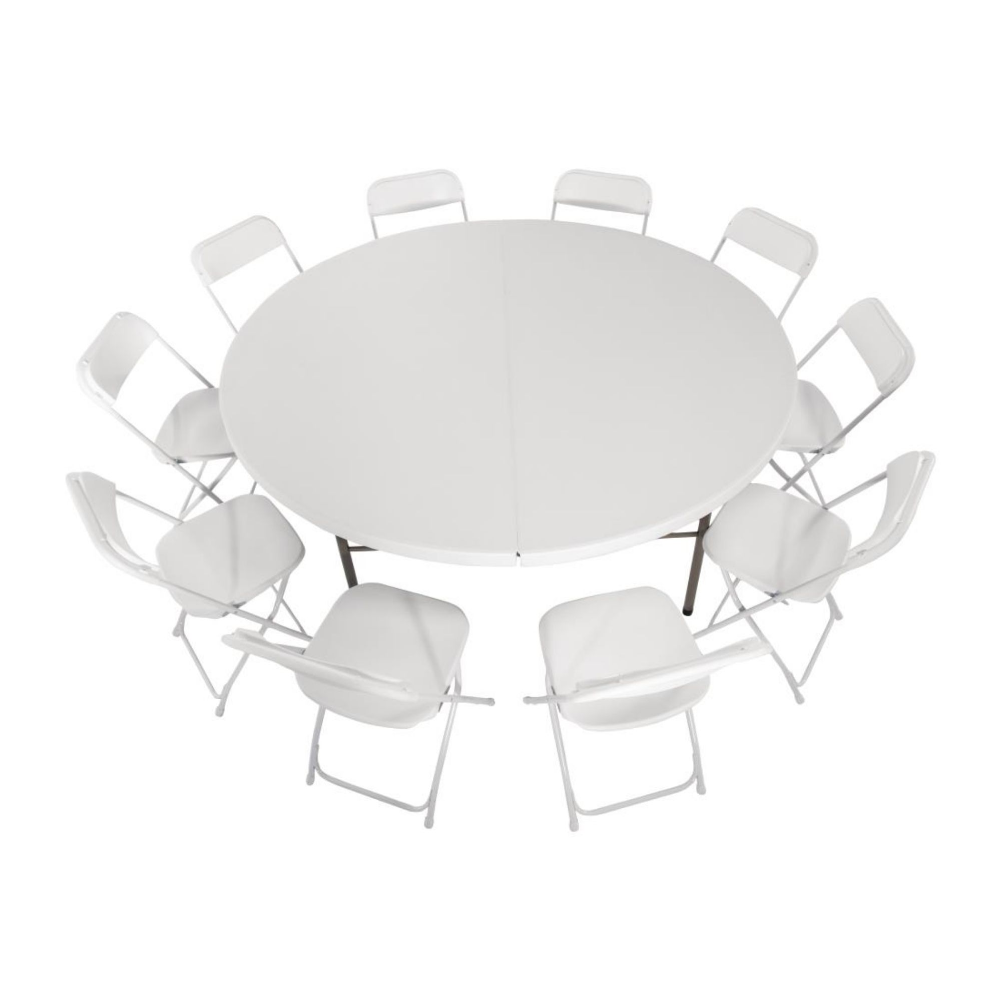 Picture of Bolero Round PE Centre Folding Table White 6ft