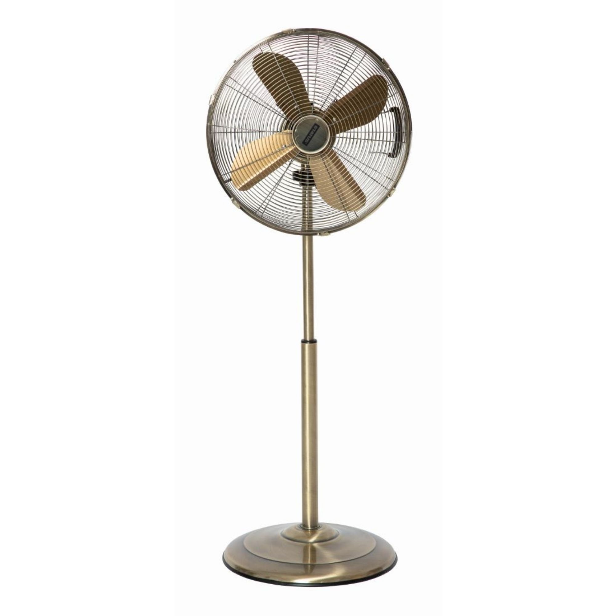 Picture of Status 16" Oscillating Antique Brass Stand Fan