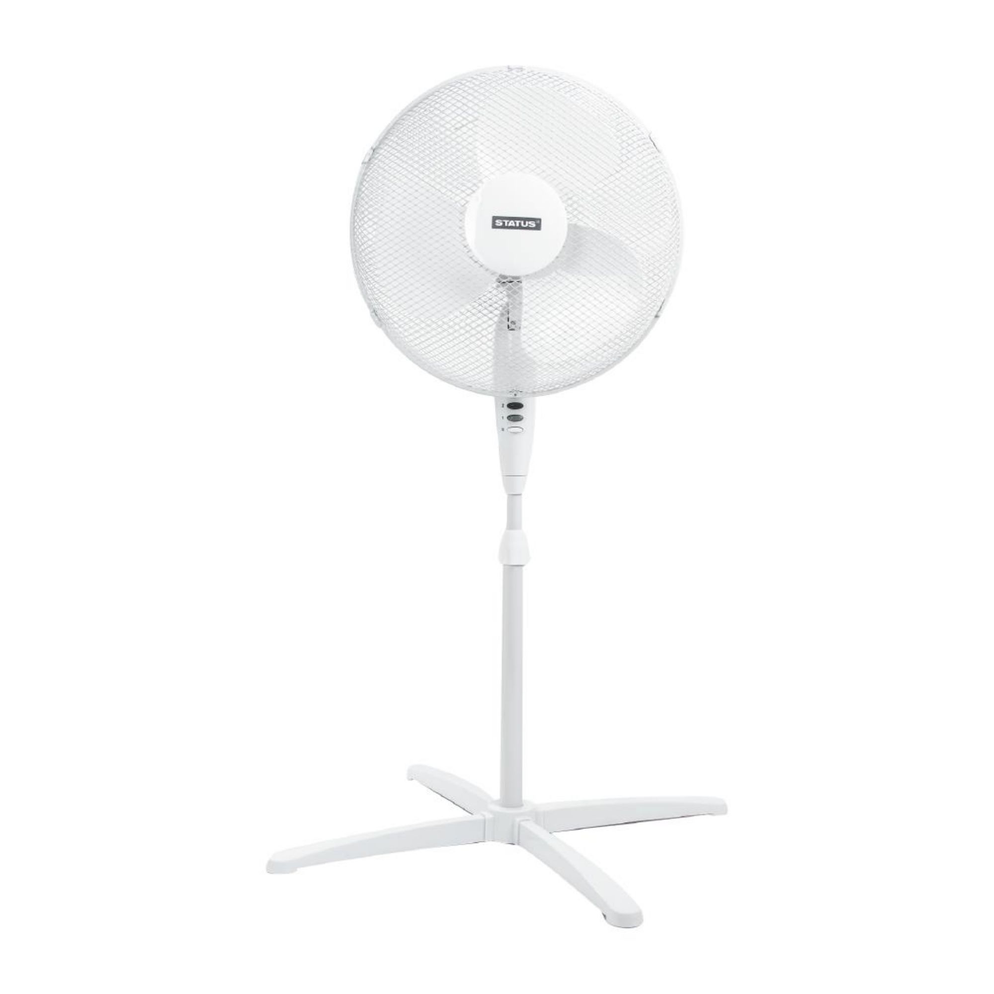 Picture of Status 16" Oscillating White Stand Fan