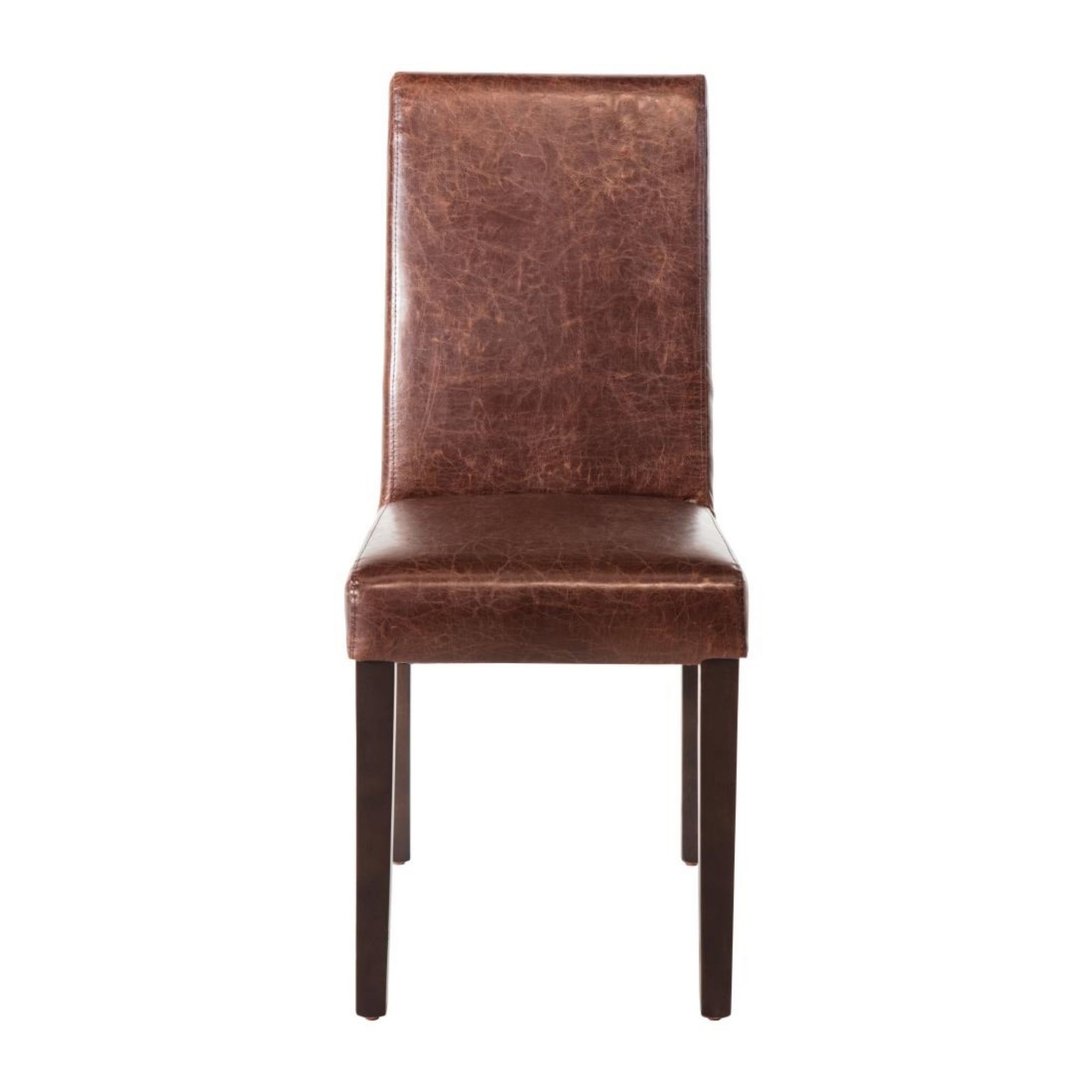Picture of Bolero Faux Leather Dining Chair Antique Brown (Pack of 2)