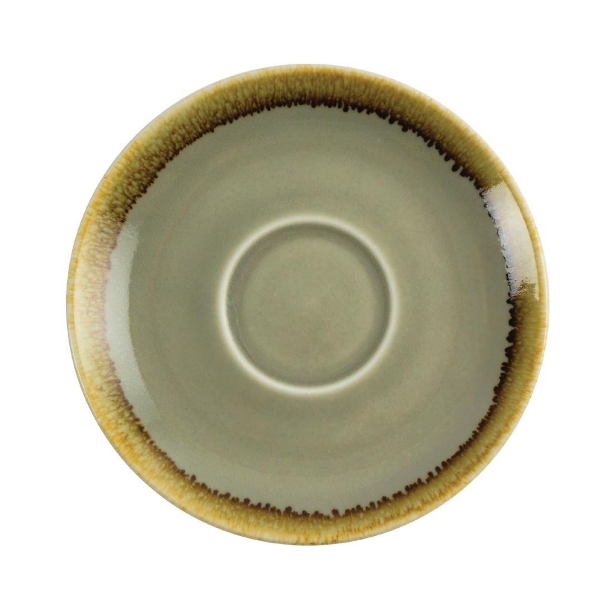 Picture of Olympia Kiln Cappuccino Saucer Moss 140mm (Pack of 6) - GP479