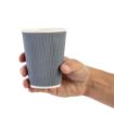 Picture of Fiesta Recyclable Coffee Cups Ripple Wall Charcoal 340ml / 12oz (Pack of 500) - GP434