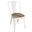 Picture of Bolero Bistro Side Chairs with Wooden Seat Pad White (Pack of 4) - GM644
