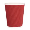 Picture of Fiesta Recyclable Coffee Cups Ripple Wall Red 225ml / 8oz (Pack of 500) - GP427