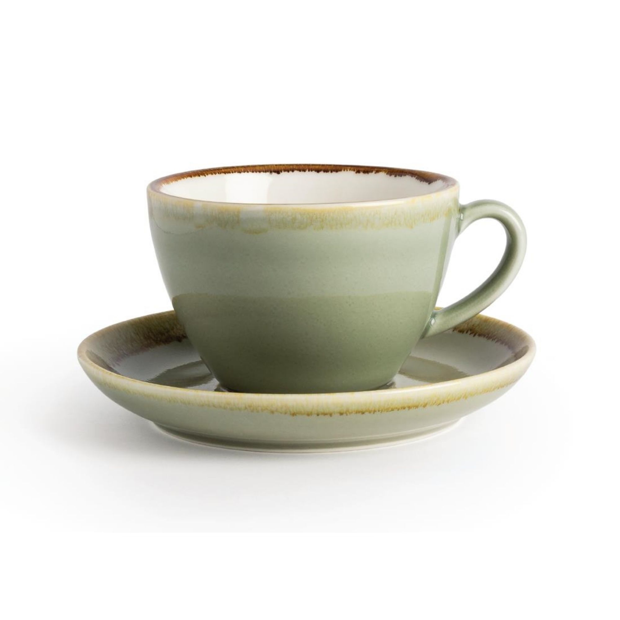 Picture of Olympia Kiln Cappuccino Saucer Moss 160mm (Pack of 6)