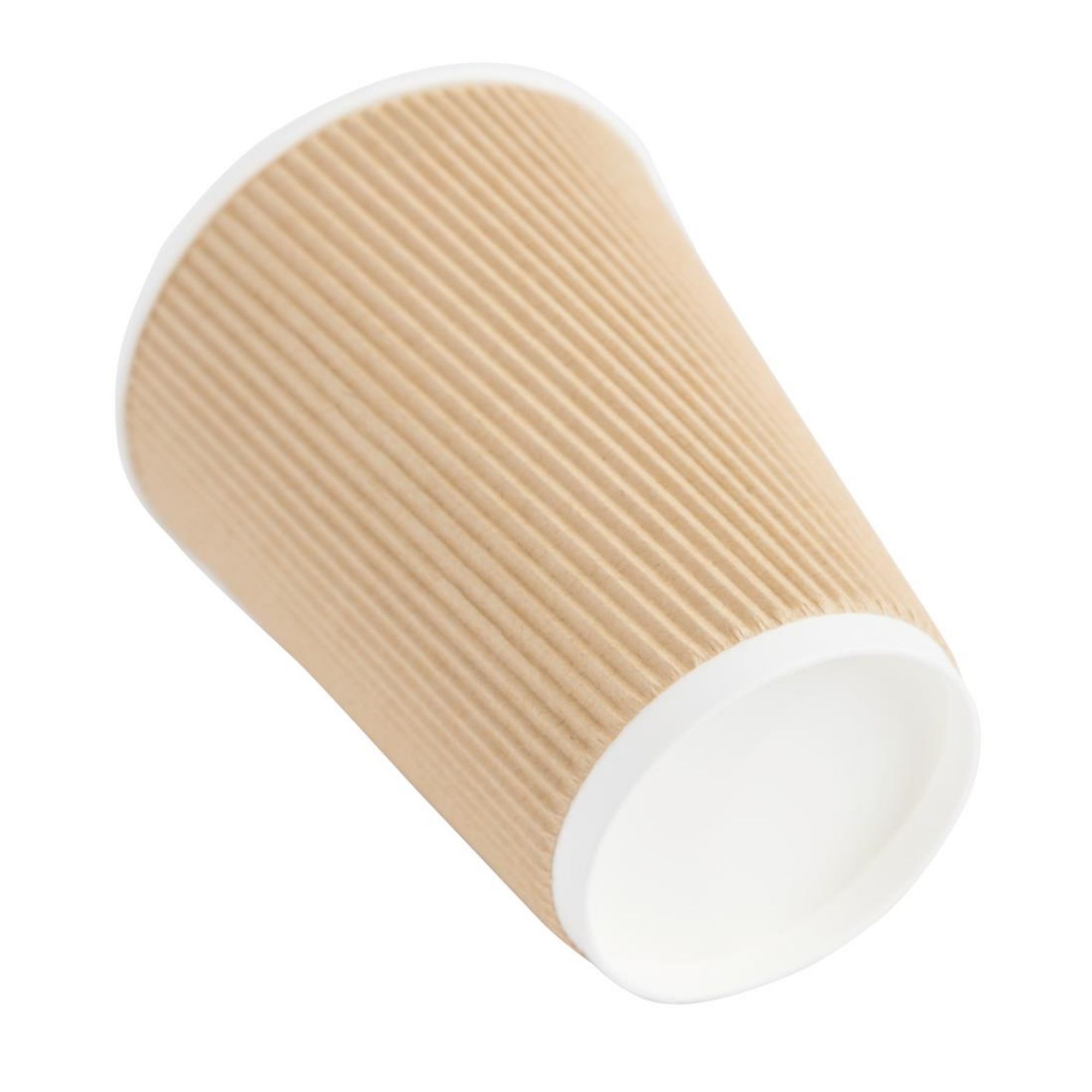Picture of Fiesta Recyclable Coffee Cups Ripple Wall Kraft 340ml / 12oz (Pack of 500)