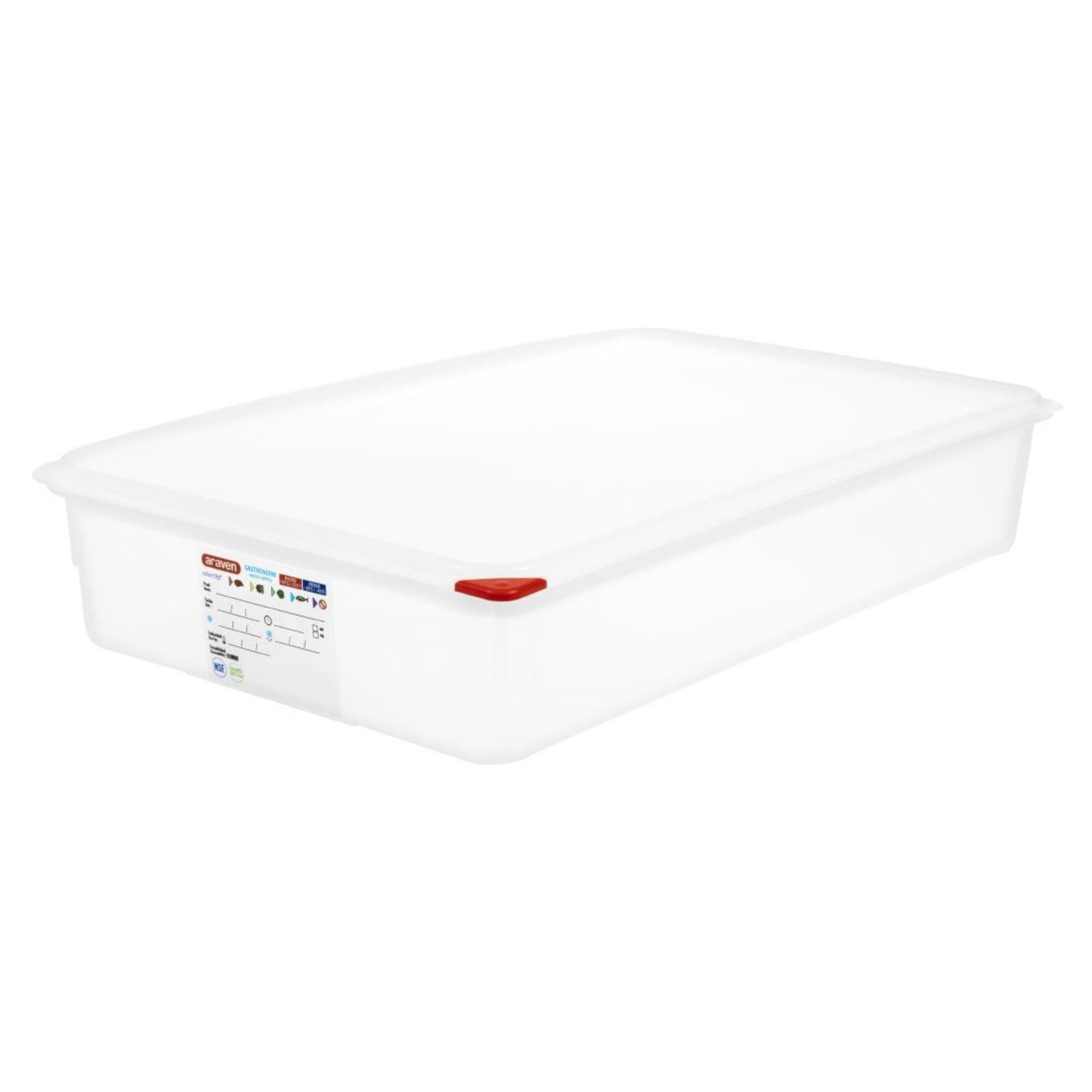 Picture of Araven Polypropylene 1/1 Gastronorm Food Containers 13.7Ltr with Lid (Pack of 4) - GL260
