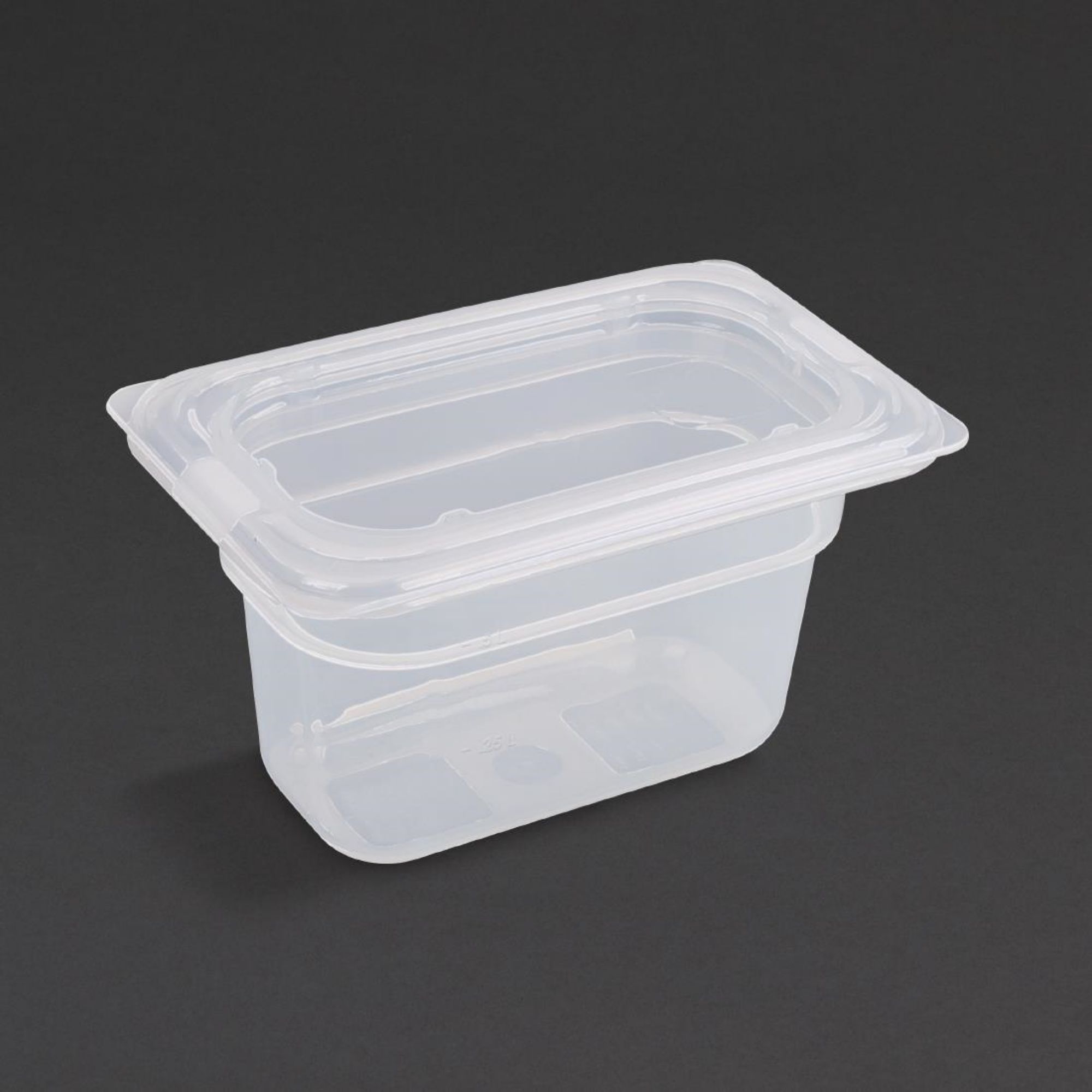 Picture of Vogue Polypropylene 1/9 Gastronorm Container with Lid 100mm (4 pack) - GJ529