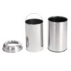 Picture of Bolero Stainless Steel Open Lid Bullet Bin Silver 40Ltr - GK972