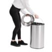 Picture of Bolero Stainless Steel Open Lid Bullet Bin Silver 40Ltr - GK972