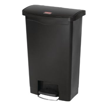 Picture of Rubbermaid Slim Jim Pedal Bin Black 50Ltr
