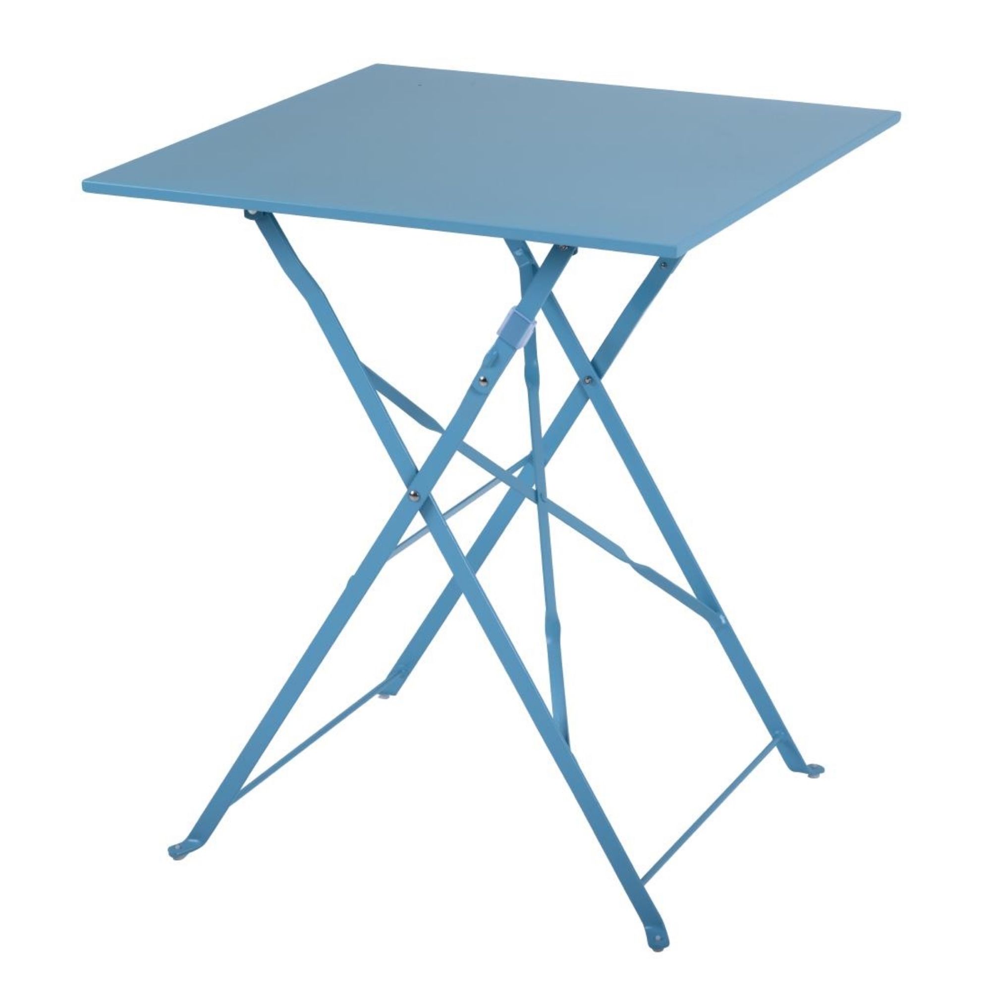Picture of Bolero Pavement Style Square Steel Table Seaside Blue 600mm