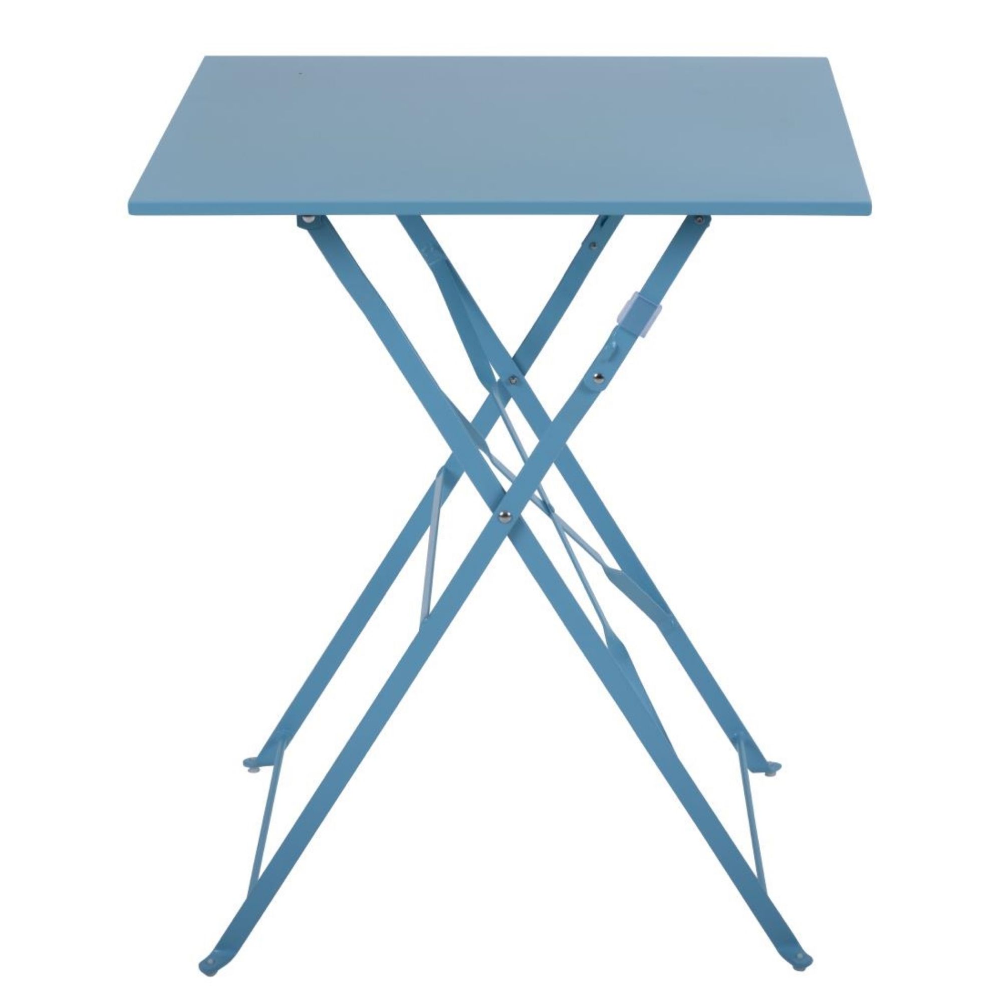 Picture of Bolero Pavement Style Square Steel Table Seaside Blue 600mm