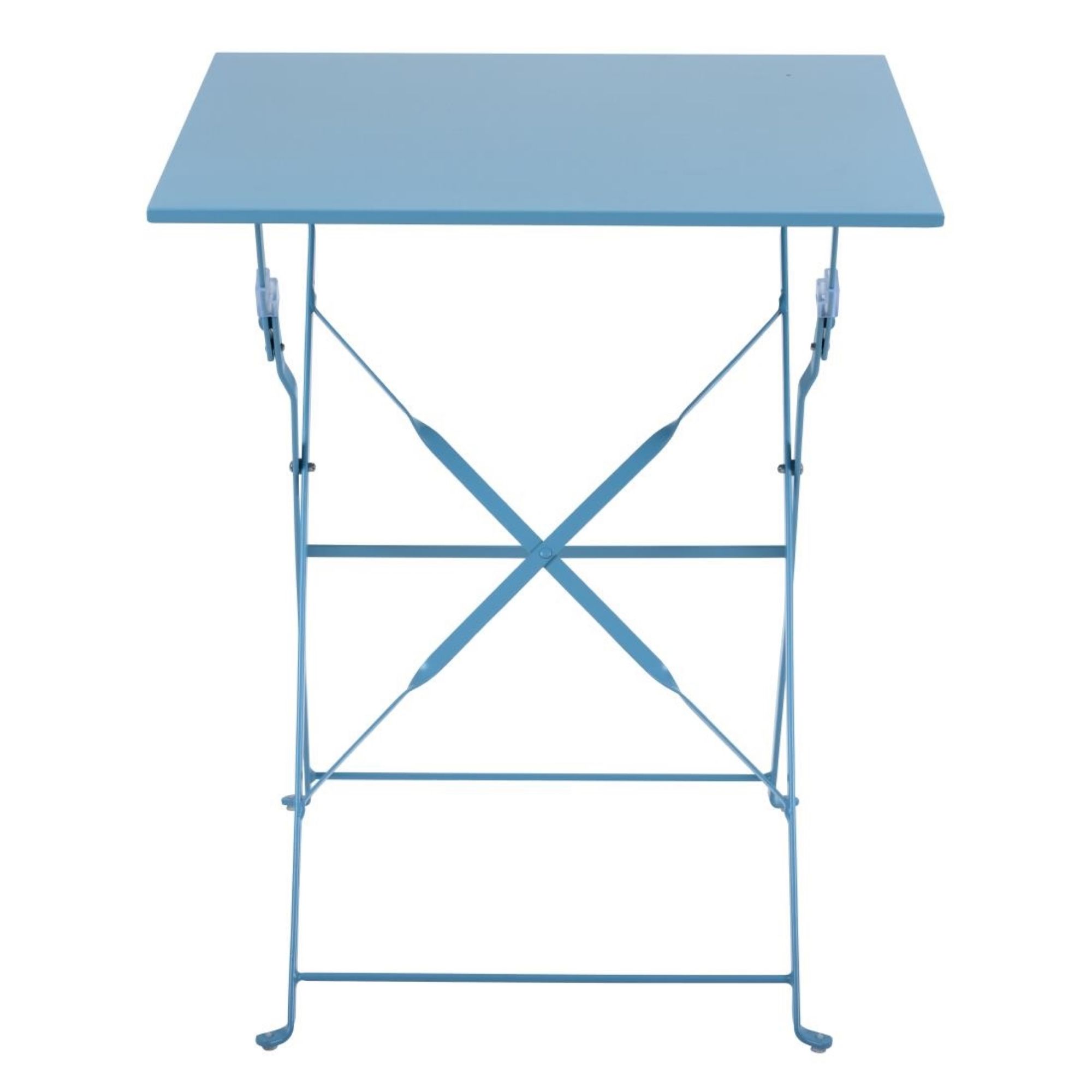 Picture of Bolero Pavement Style Square Steel Table Seaside Blue 600mm