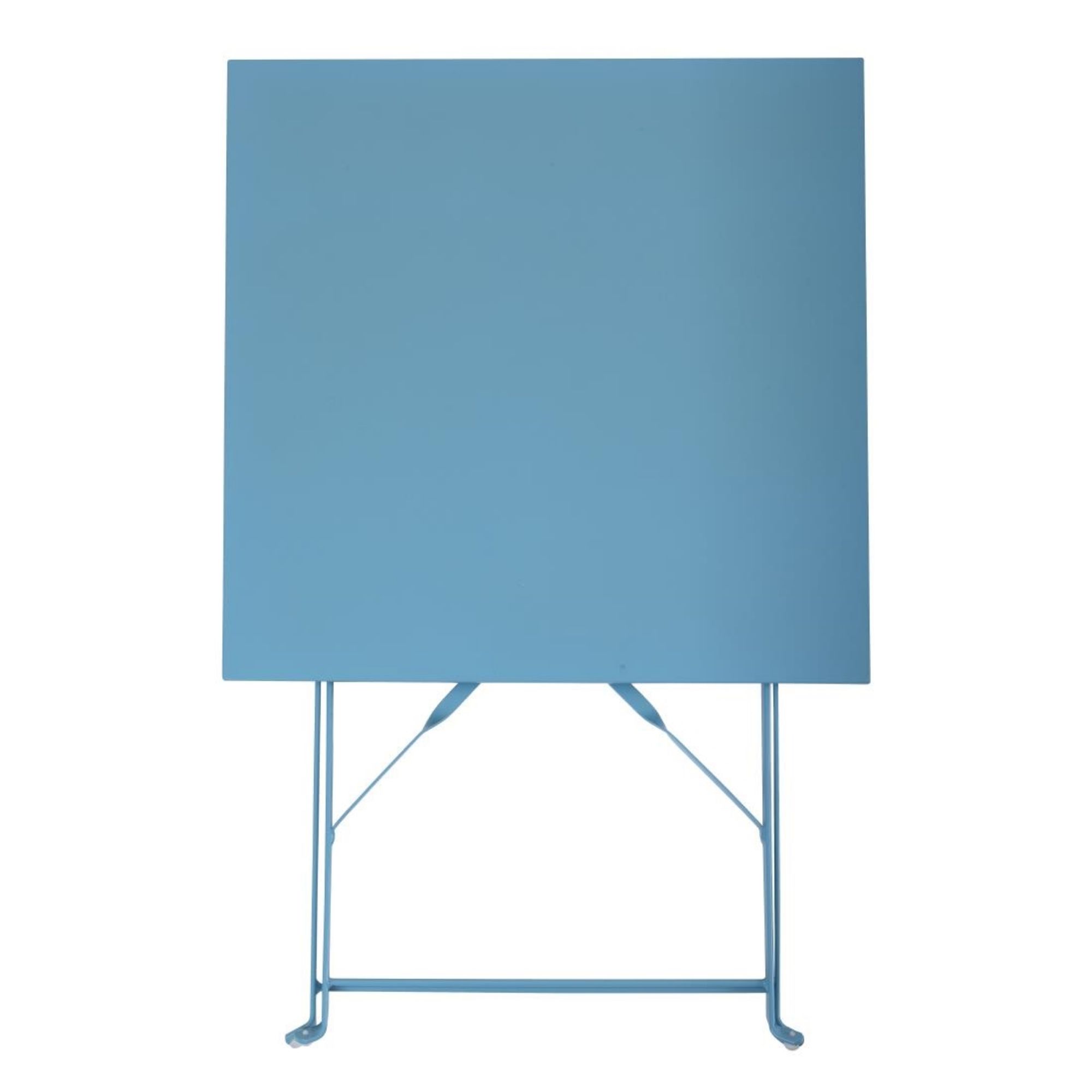 Picture of Bolero Pavement Style Square Steel Table Seaside Blue 600mm