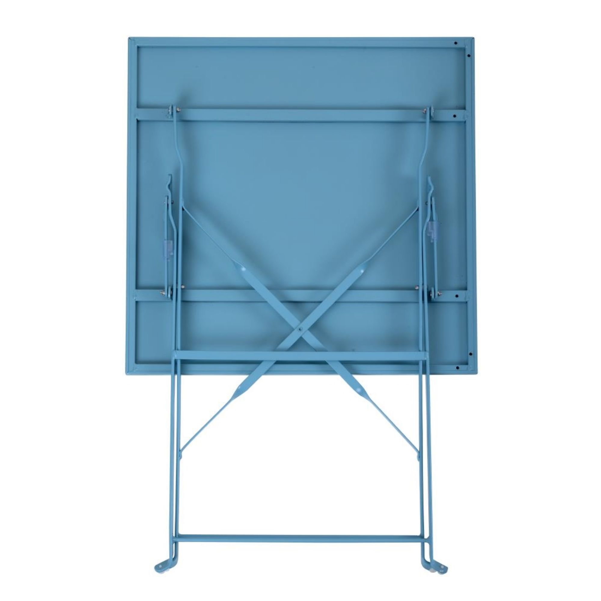Picture of Bolero Pavement Style Square Steel Table Seaside Blue 600mm