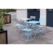 Picture of Bolero Pavement Style Square Steel Table Seaside Blue 600mm - GK985