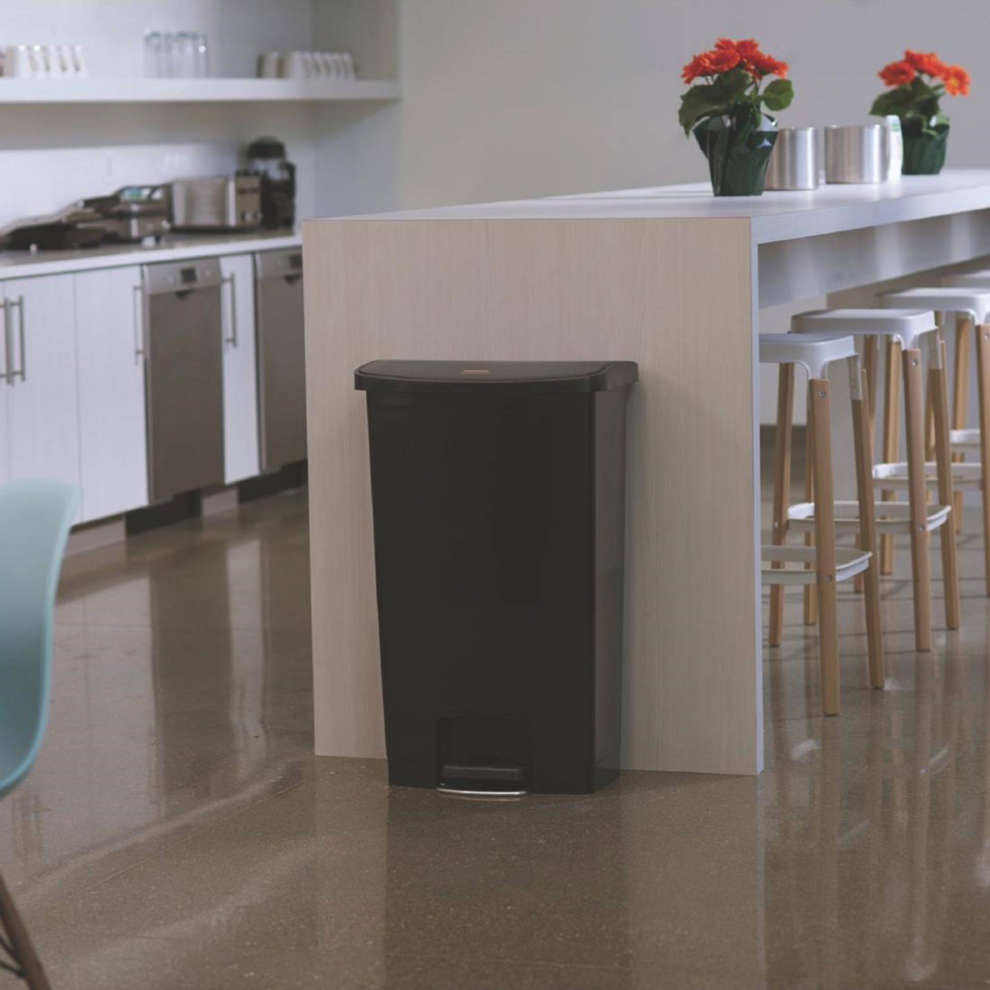 Picture of Rubbermaid Slim Jim Pedal Bin Black 68Ltr