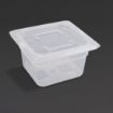 Picture of Vogue Polypropylene 1/6 Gastronorm Container with Lid 100mm (4 pack) - GJ526
