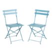 Picture of Bolero Pavement Style Steel Chairs Seaside Blue (Pack of 2) - GK982