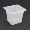 Picture of Vogue Polypropylene 1/6 Gastronorm Container with Lid 150mm (4 pack) - GJ527