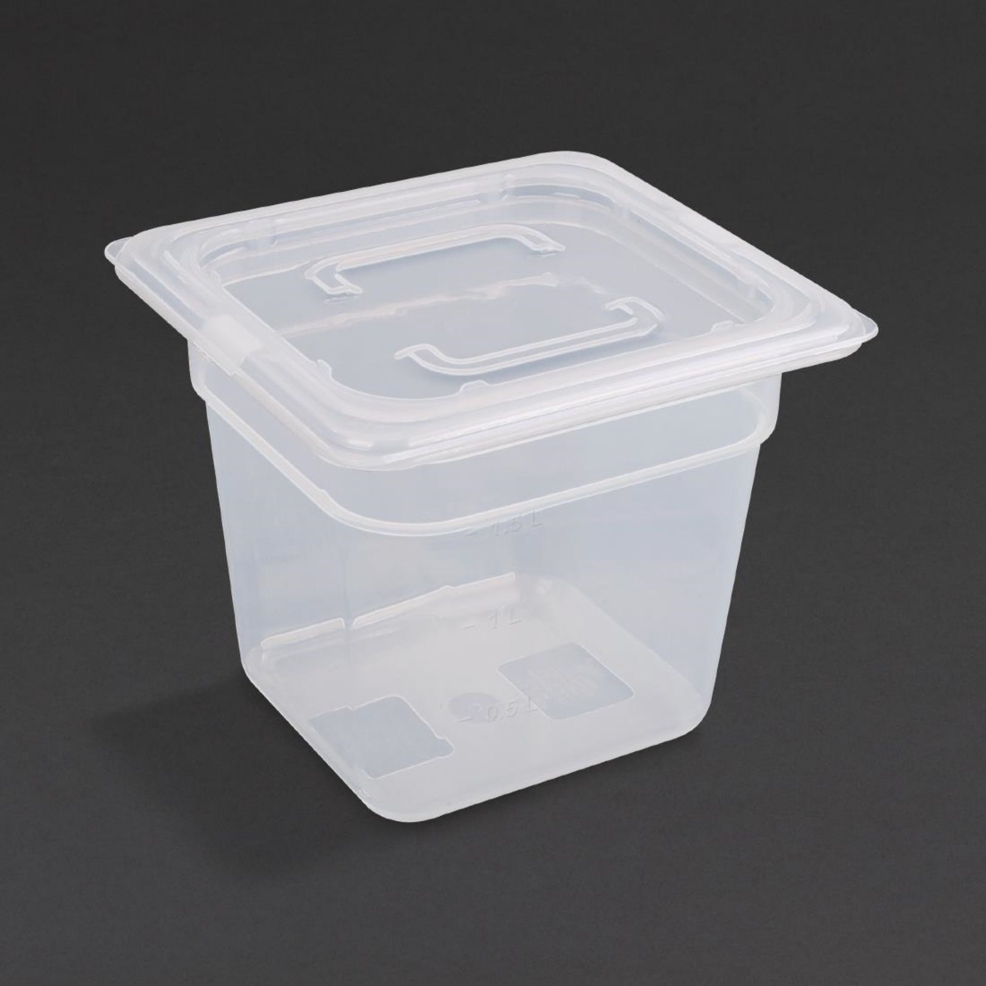 Picture of Vogue Polypropylene 1/6 Gastronorm Container with Lid 150mm (4 pack) - GJ527