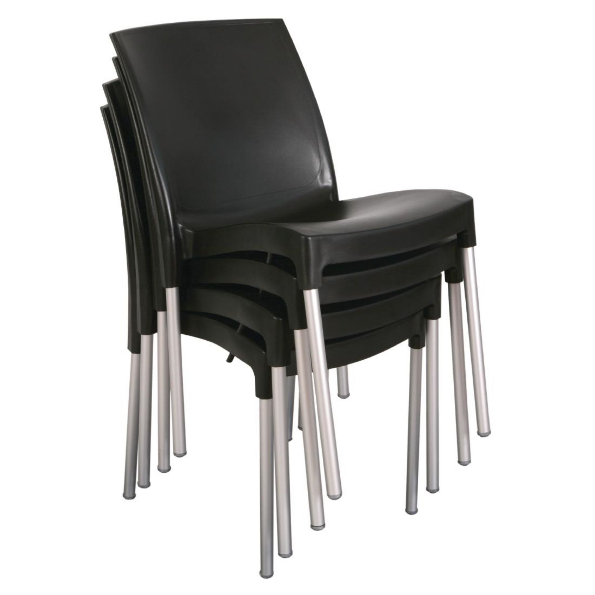 Picture of Stacking Bistro Side Chairs Black (Pack of 4)