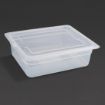 Picture of Vogue Polypropylene 1/2 Gastronorm Container with Lid 100mm (4 pack) - GJ515