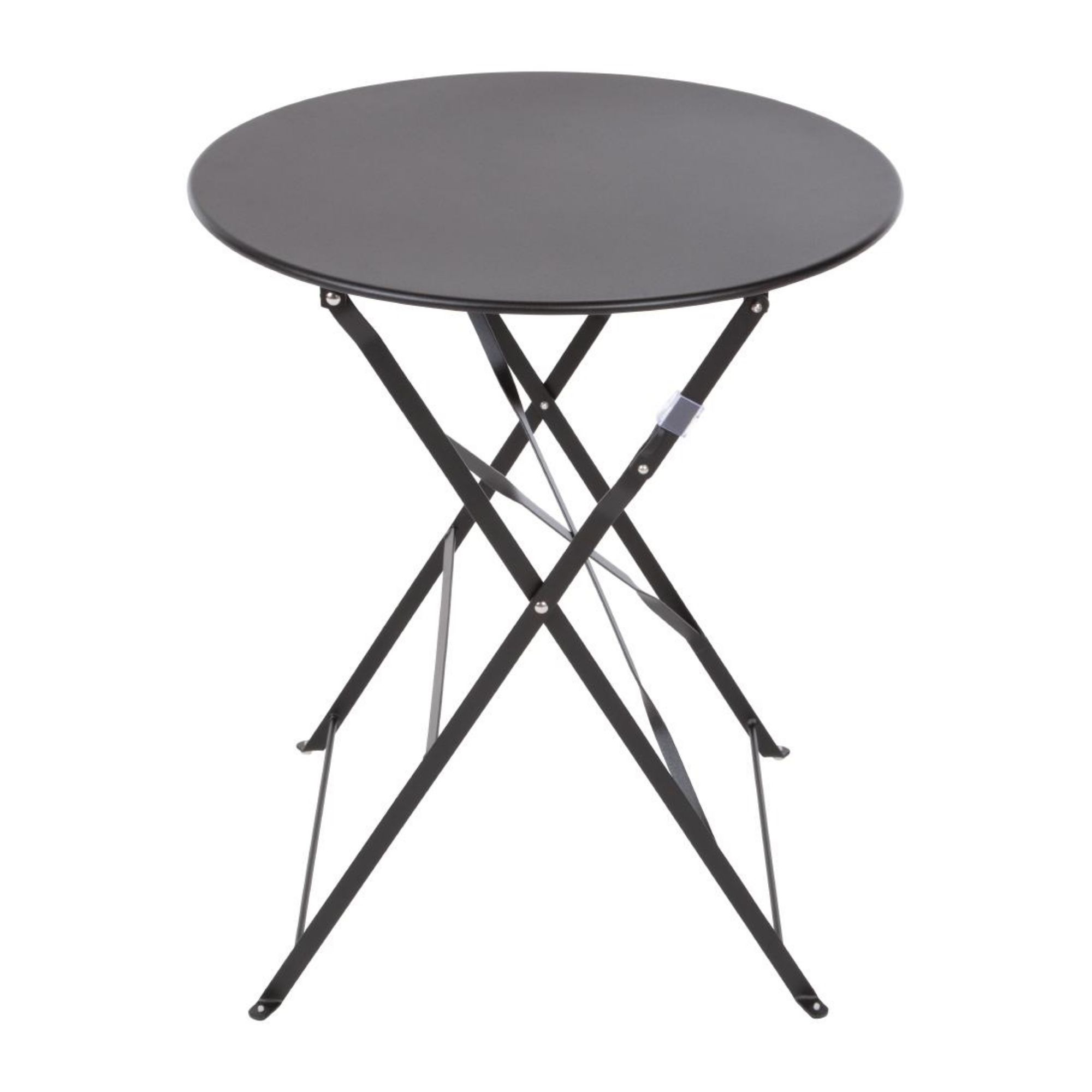 Picture of Bolero Black Pavement Style Steel Table 595mm