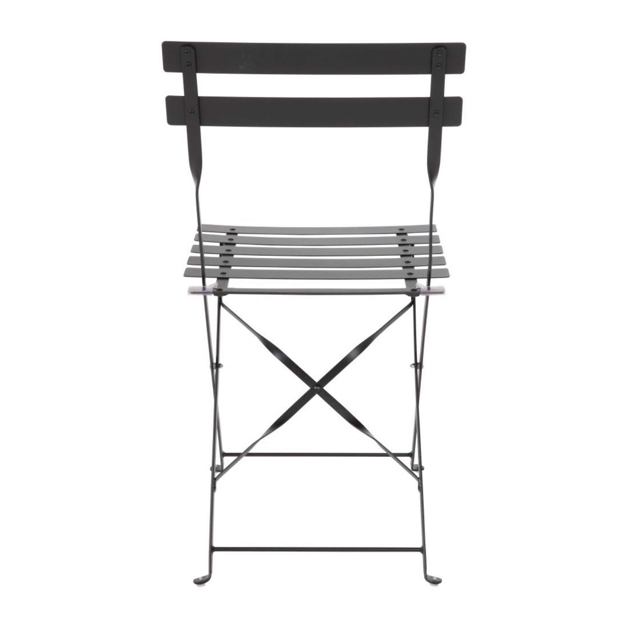Picture of Bolero Black Pavement Style Steel Chairs (Pack of 2)