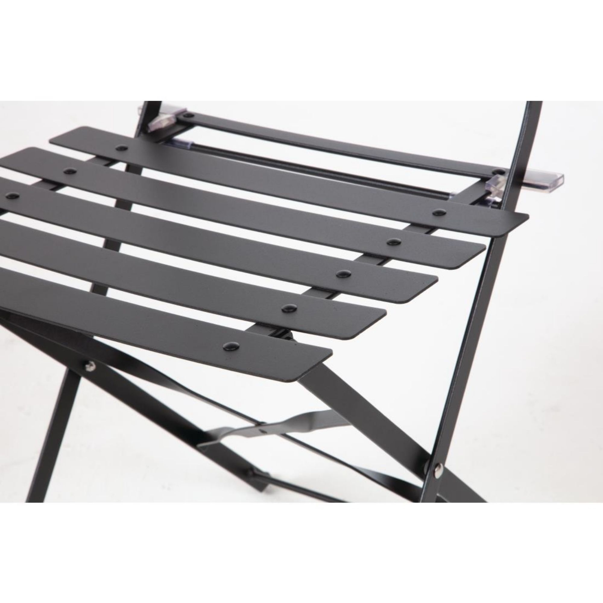 Picture of Bolero Black Pavement Style Steel Chairs (Pack of 2)
