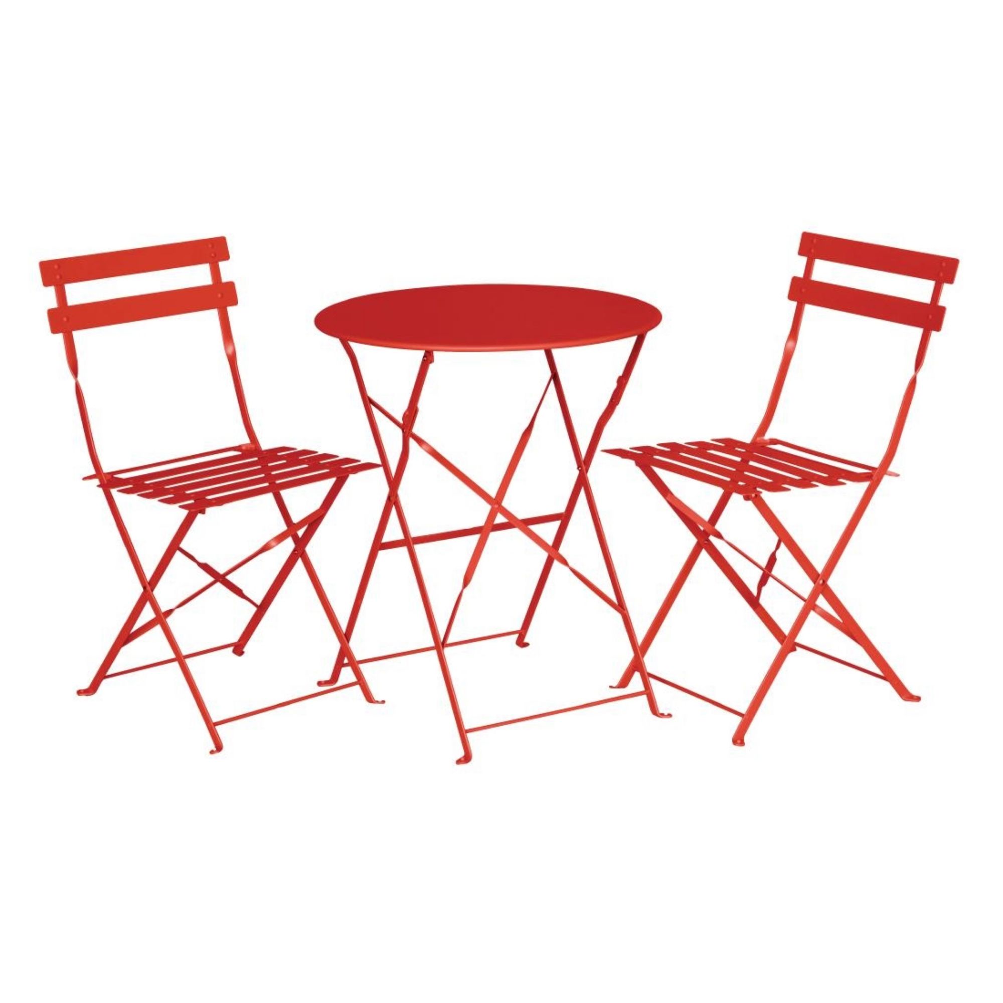 Picture of Bolero Red Pavement Style Steel Chairs (Pack of 2)
