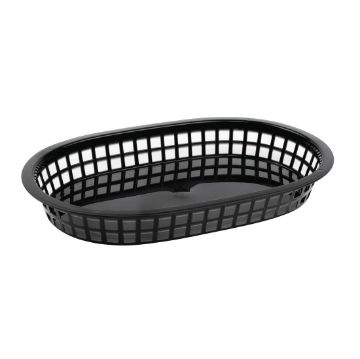 Picture of Olympia Oval Polypropylene Food Basket Black (Pack of 6)