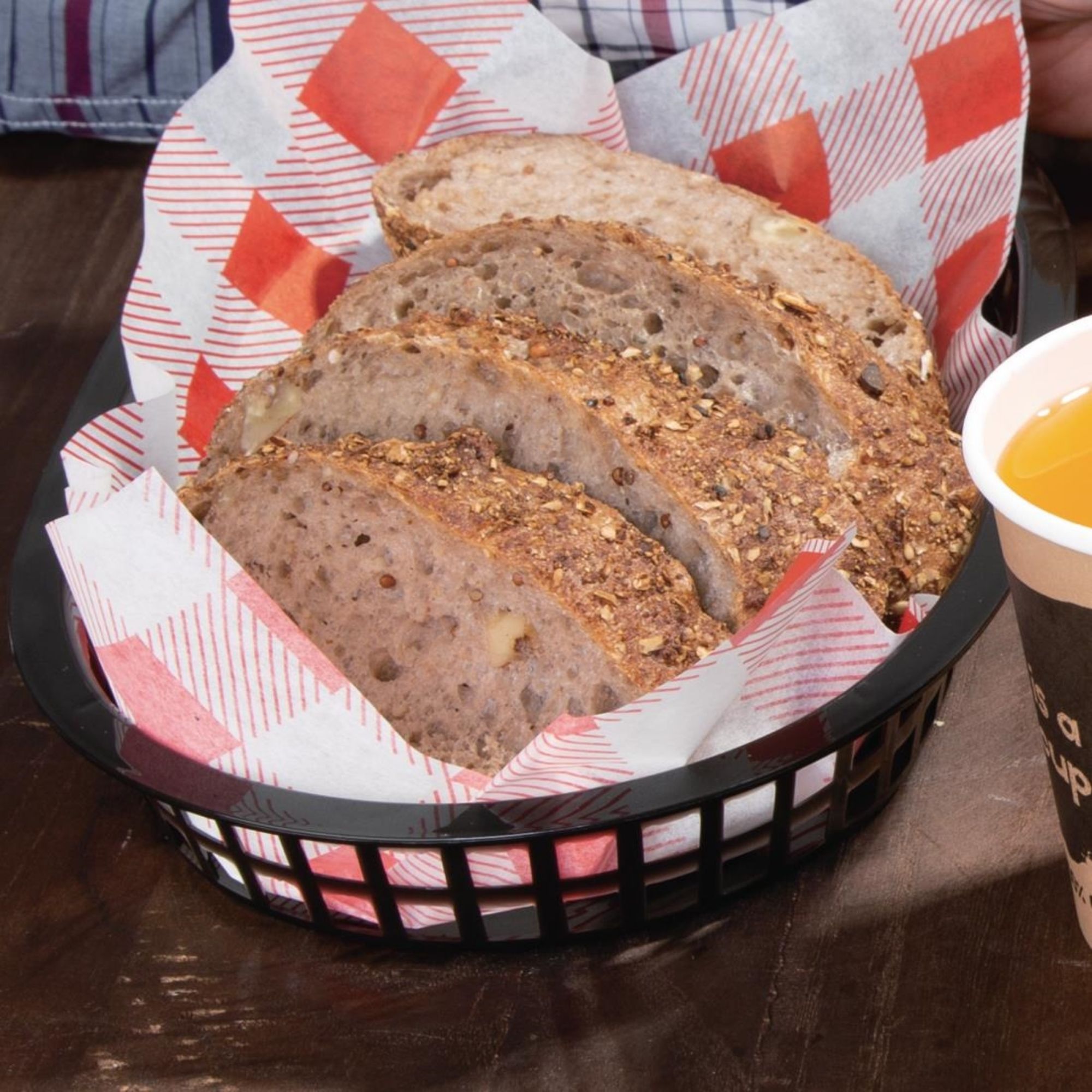 Picture of Olympia Oval Polypropylene Food Basket Black (Pack of 6)