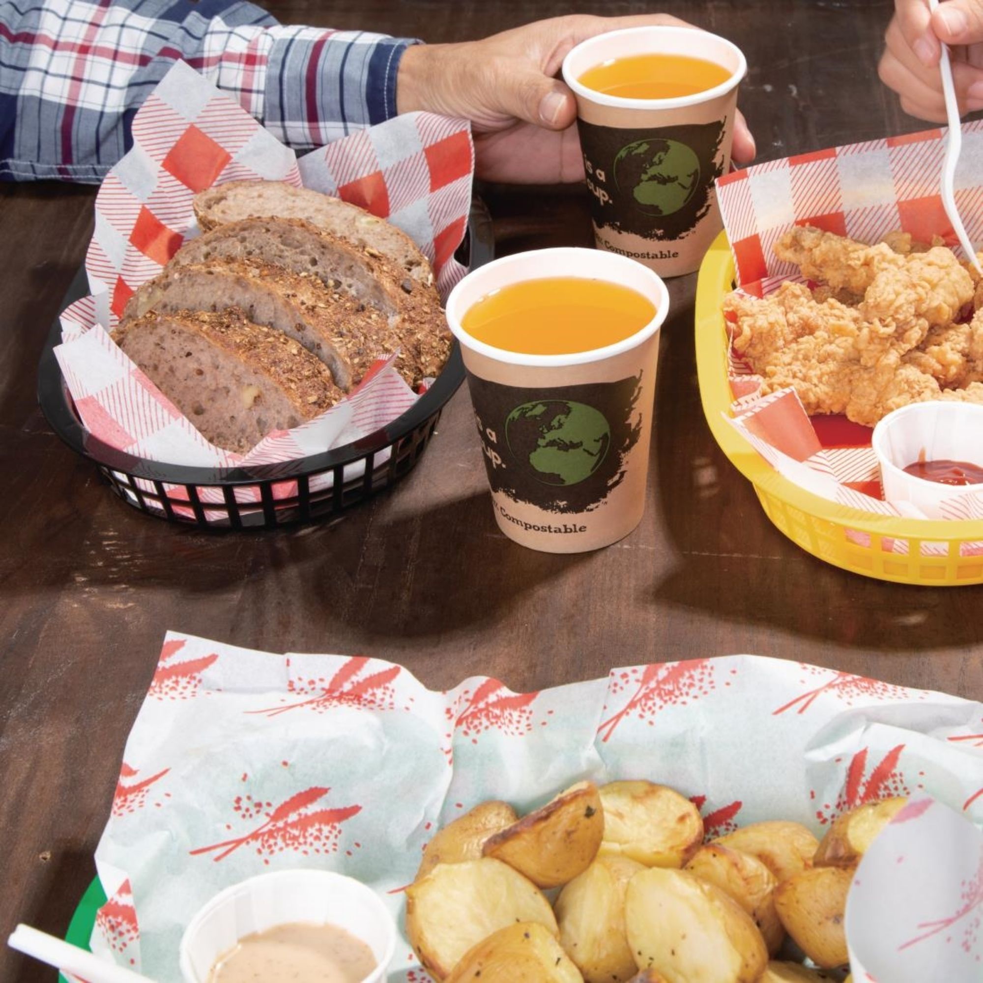 Picture of Olympia Oval Polypropylene Food Basket Black (Pack of 6)