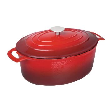 Picture of Vogue Red Oval Casserole Dish 6Ltr