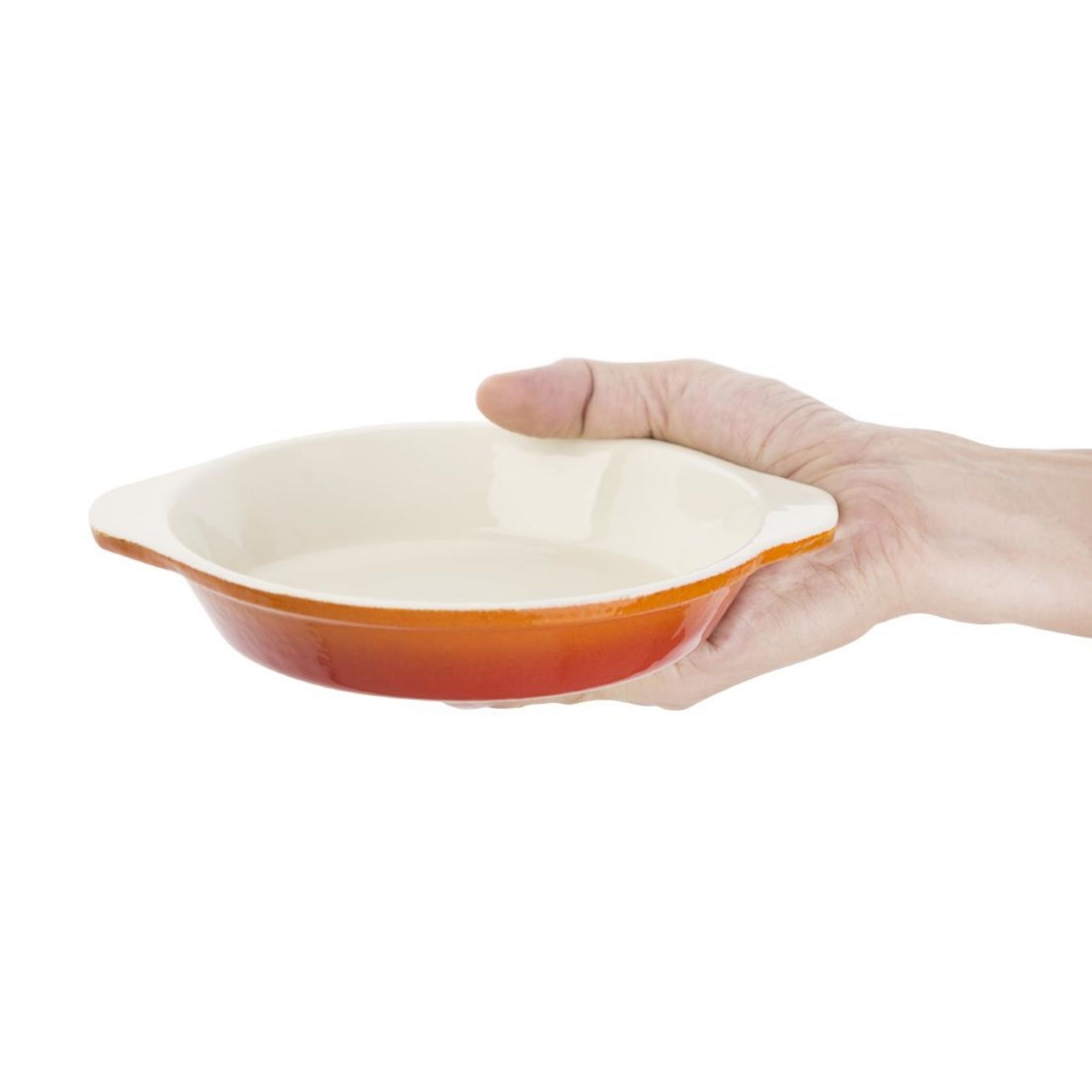 Picture of Vogue Orange Round Cast Iron Gratin Dish 400ml