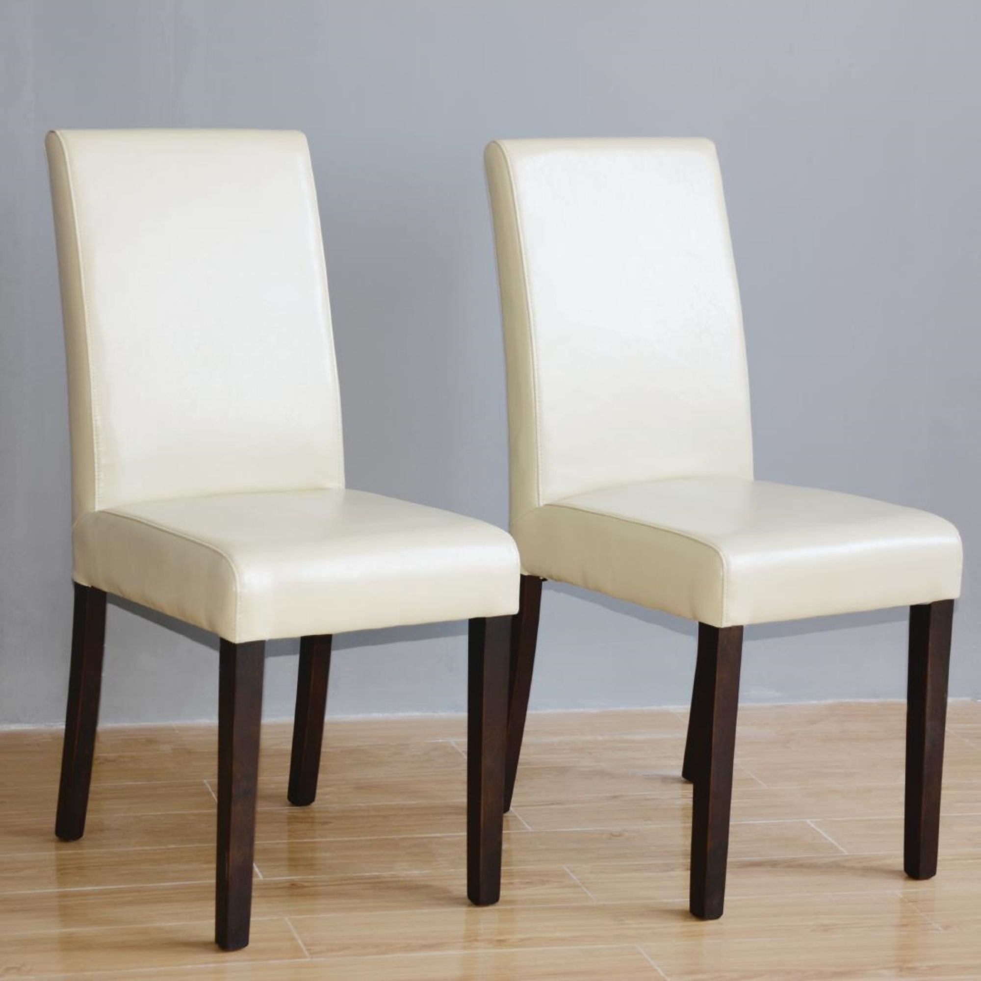 Picture of Bolero Faux Leather Dining Chairs Cream (Pack of 2)