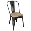 Picture of Bolero Bistro Side Chairs with Wooden Seat Pad Black (Pack of 4) - GG707