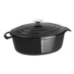Picture of Vogue Black Oval Casserole Dish 5Ltr - GH306