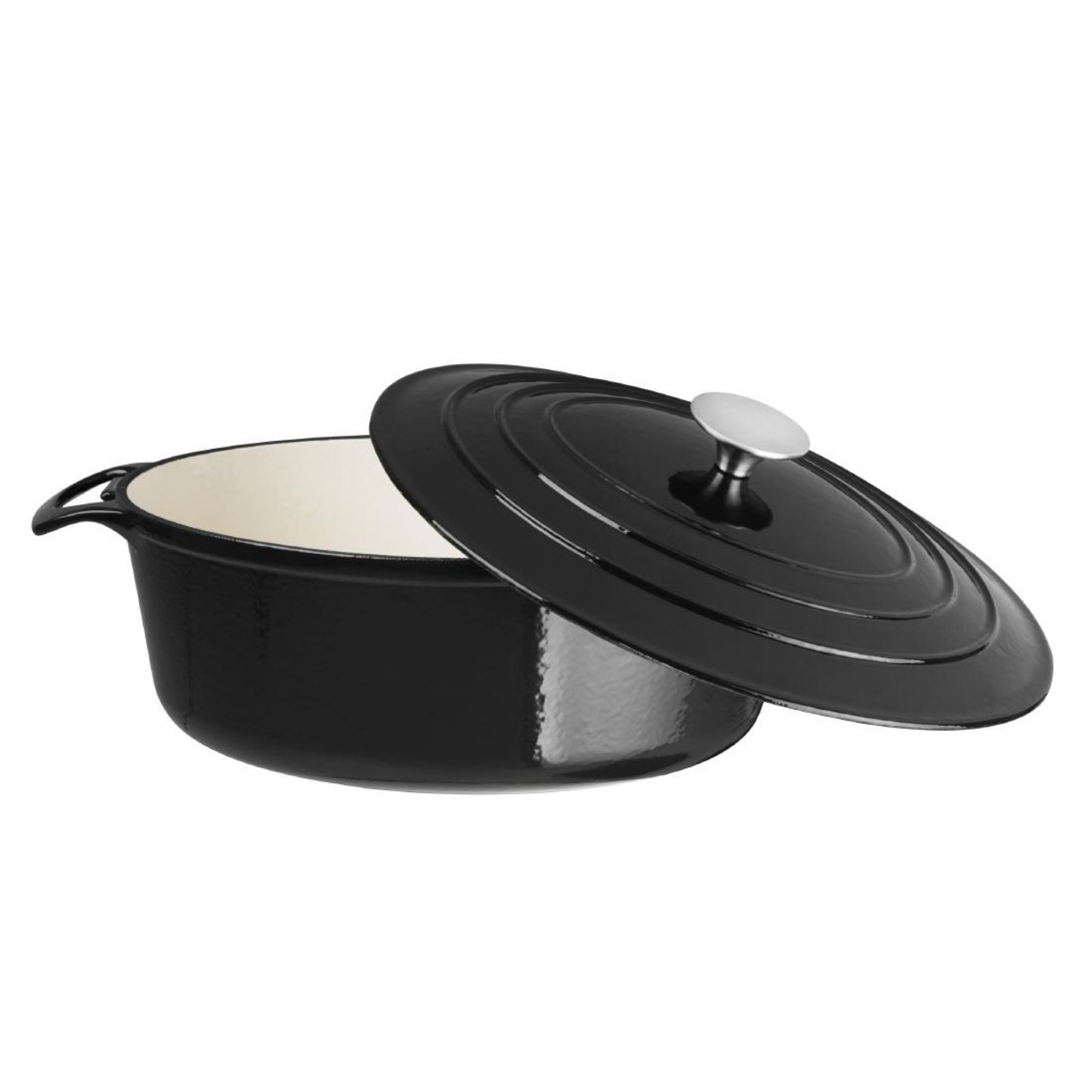 Picture of Vogue Black Oval Casserole Dish 5Ltr