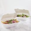 Picture of Vegware Compostable Bagasse Clamshell Hinged Meal Boxes 228mm - GH026