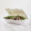Picture of Vegware Compostable Bagasse Clamshell Hinged Meal Boxes 228mm - GH026