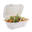Picture of Vegware Compostable Bagasse Clamshell Hinged Meal Boxes 228mm - GH026