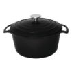 Picture of Vogue Black Round Casserole Dish 4Ltr - GH301