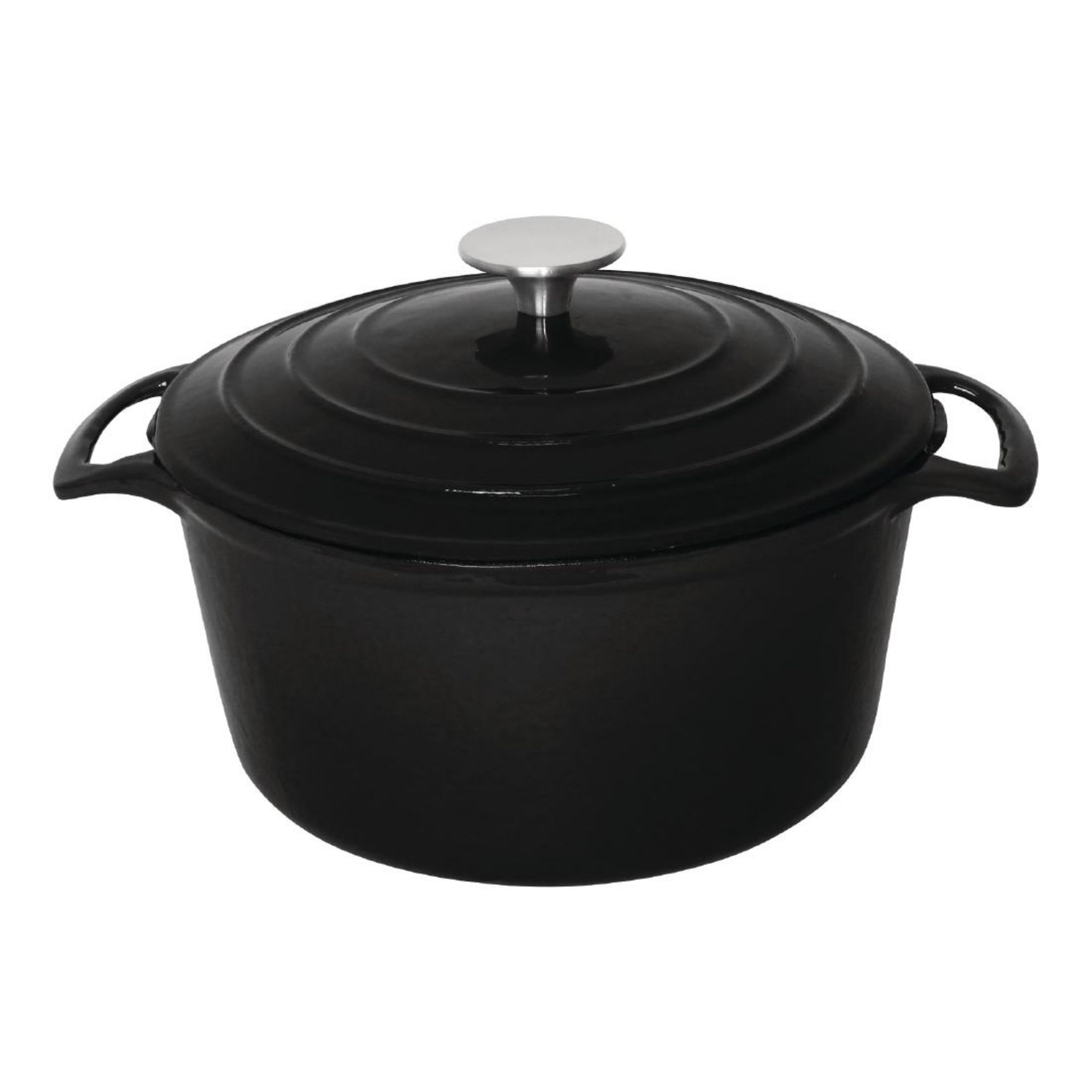 Picture of Vogue Black Round Casserole Dish 4Ltr