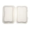 Picture of Vegware Compostable Bagasse Clamshell Hinged Meal Boxes 228mm - GH026