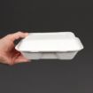 Picture of Vegware Compostable Bagasse Clamshell Hinged Meal Boxes 228mm - GH026